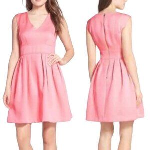 Betsey Johnson Bubblegum Pink Jacquard Floral Pattern Fit and Flare Dress Size 6